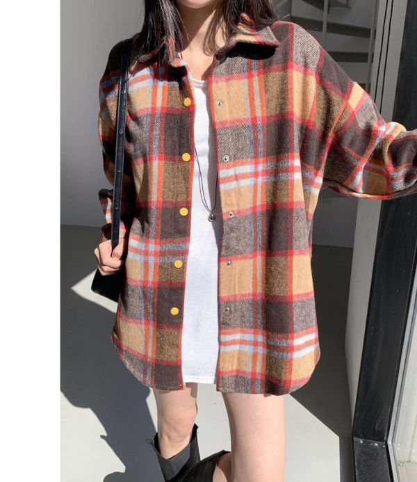 ZinD [ 配色格紋摩毛襯衫 ] 2色 2511214 ZinD,zind,ZD,zooindrawer,zoo in drawer,抽屜動物園,丹寧,牛仔外套,外套富翁,洋裝,韓國襪子