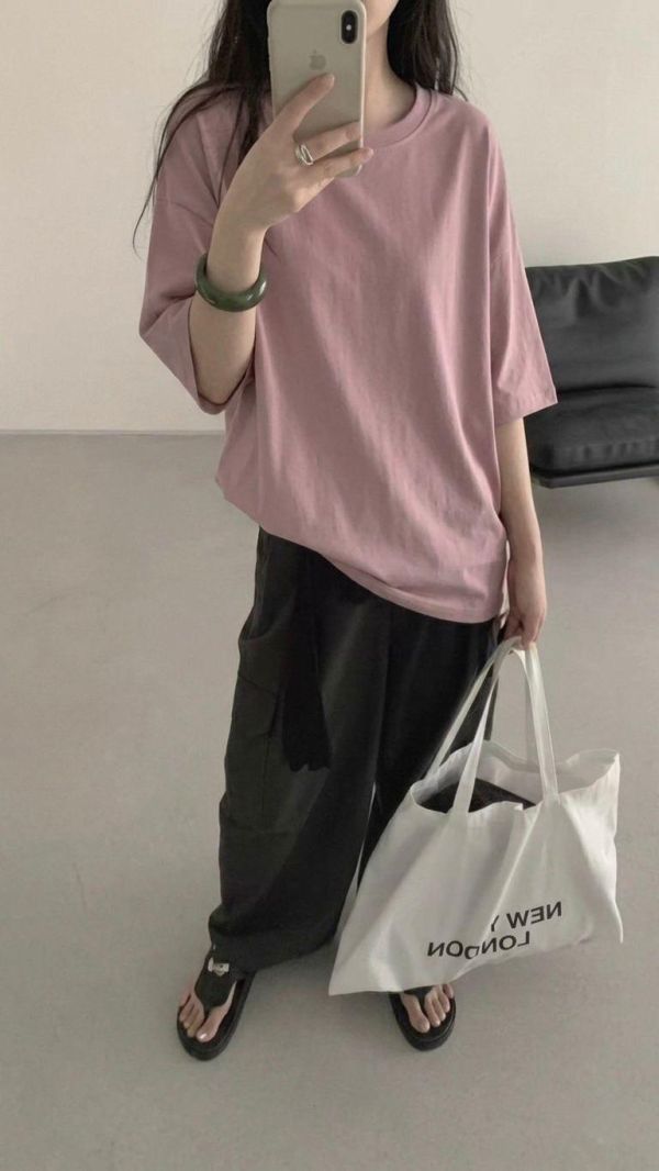 ZinD [ 霧色春夏中長寬版T ] 4色 2604051 shihslica ZinD,zind,ZD,zooindrawer,zoo in 抽屜,抽屜動物園,丹寧,裙子,裙子富翁,洋裝,韓國襪子,年終慶,雙11,雙12,黑五,永恆慶,合購價,自訂,春裝,Tshirt