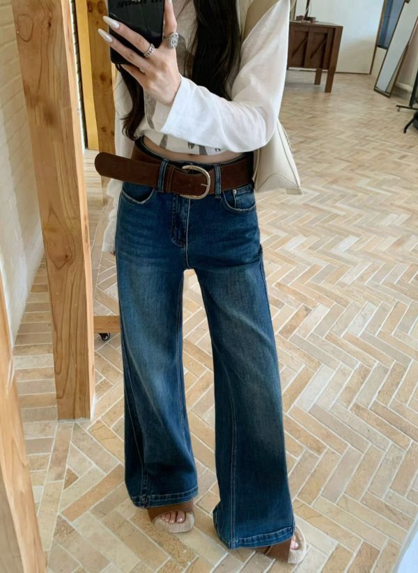 Z in D [ 側繡線俐落直腿喇叭褲 ] 2色4size 2510013 ZinD,zind,ZD,zooindrawer,zoo in drawer,抽屜動物園,丹寧,牛仔外套,外套富翁,洋裝