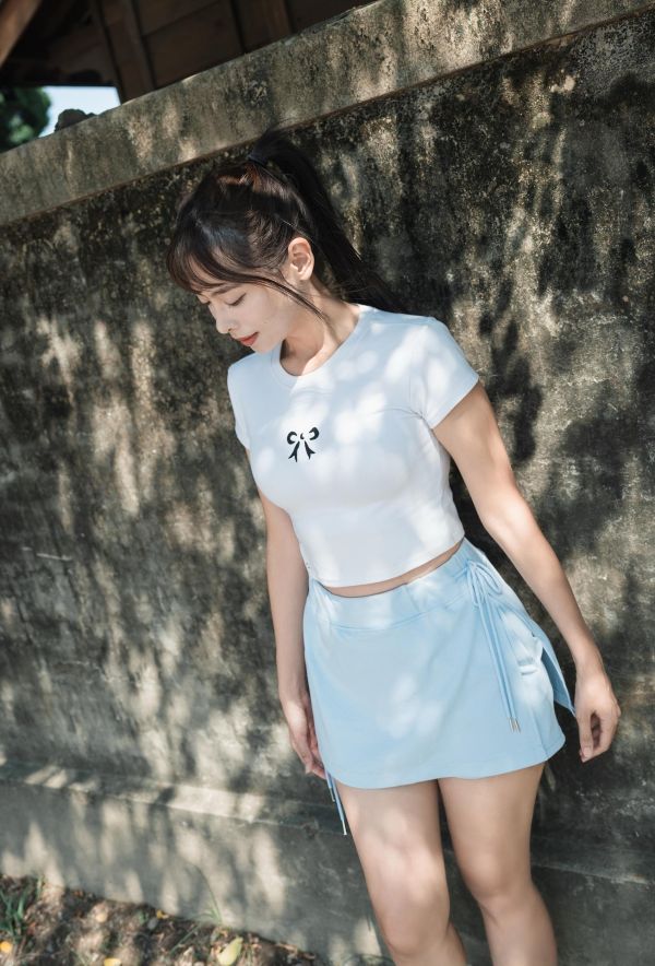 ZinD [ Mei穿著款：側邊綁帶休閒清新短褲裙 ]  2607204 ZinD,zind,ZD,zooindrawer,zoo in 抽屜,動物園,丹寧,外套,外套富翁,洋裝,韓國襪子,年終慶,雙11,雙12,黑五,百搭,合購價,自訂,春裝,Tshirt,首爾