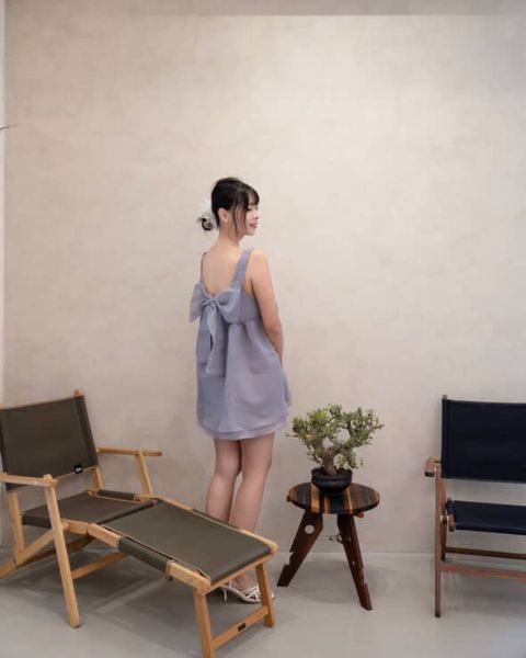 Z in D [ Mei穿著款 仙仙微甜綁結Ｕ領雪紡短洋裝/背心 ] 3色 2507182 (shihslica) ZinD,zind,ZD,zooindrawer,zoo in drawer,抽屜動物園,丹寧,牛仔外套,外套富翁,洋裝