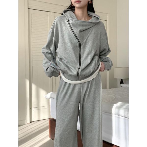 ZinD [ 休閒套裝 翻領拉鍊外套+褲 ] 2色 2502011 