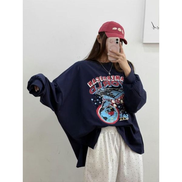 ZinD [ 太空船美式風寬大棉Ｔ ] 2色 2603041 shihslica 