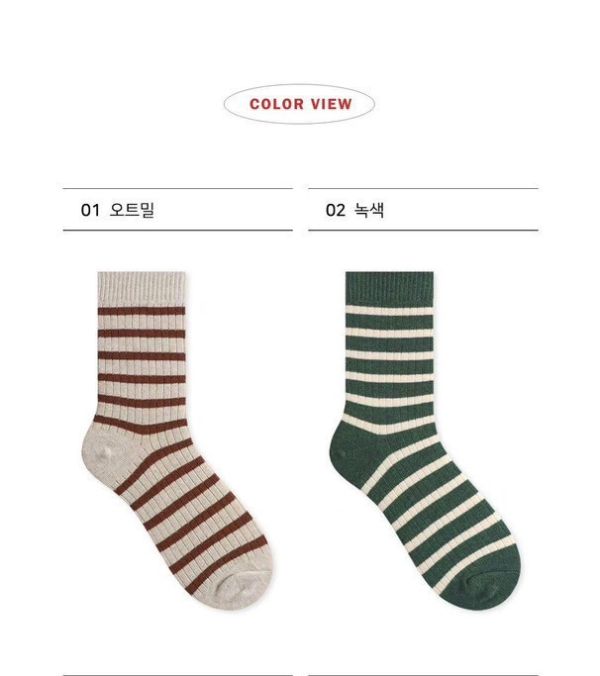 Z in D [ 韓製：經典條紋百搭短襪 ] 10色 2510106 ZinD,zind,ZD,zooindrawer,zoo in drawer,抽屜動物園,丹寧,牛仔外套,外套富翁,洋裝,韓國襪子