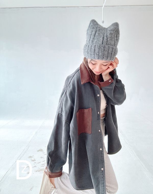 ZinD [ 麂皮拼接內絨毛丹寧襯衫外套 ] 炭灰 2601071 shihsalica ZinD,zind,ZD,zooindrawer,zoo in drawer,抽屜動物園,丹寧,牛仔外套,外套富翁,洋裝,韓國襪子,年終慶,雙11,雙12,黑五,週年慶,合購價,自訂款,shihslica