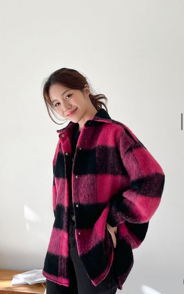 ZinD [ 磨毛面馬海毛大方塊復古暖外套 ] 2色 2512031 