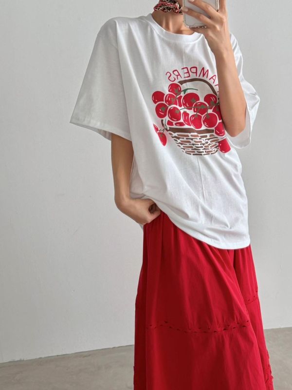 ZinD [ 小紅蕃茄質感棉T ] 4色 2604294 ZinD,zind,ZD,zooindrawer,zoo in 抽屜,動物園,丹寧,外套,外套富翁,洋裝,韓國襪子,年終慶,雙11,雙12,黑五,百搭,合購價,自訂,春裝,Tshirt,首爾