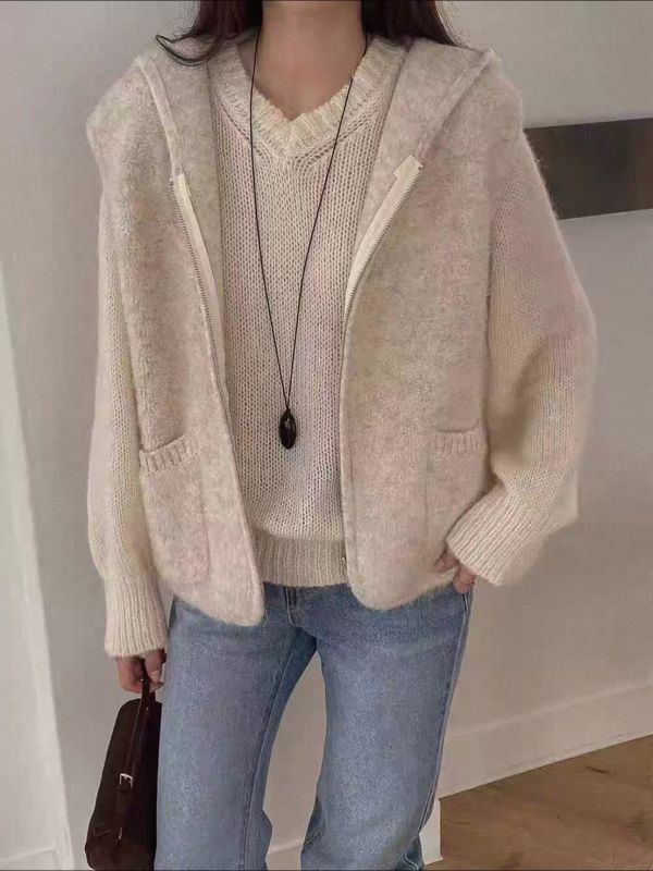 ZinD [ 圈圈棉紗彈性連帽暖背心 ] 2色 2512071 