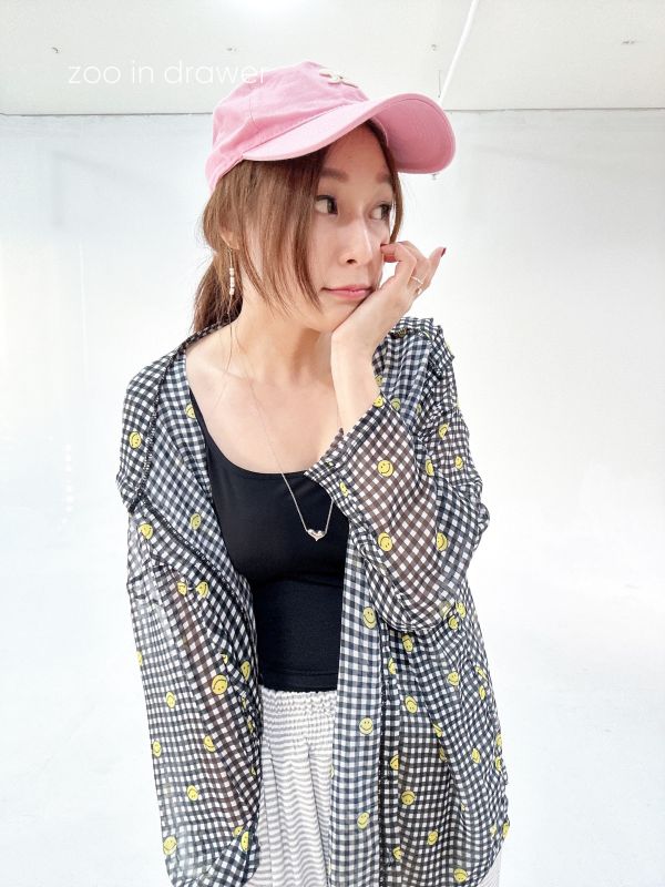 Z in D [ 細格小微笑帽外套雪紡薄衫 ] 2色 2508141 (shihslica) 