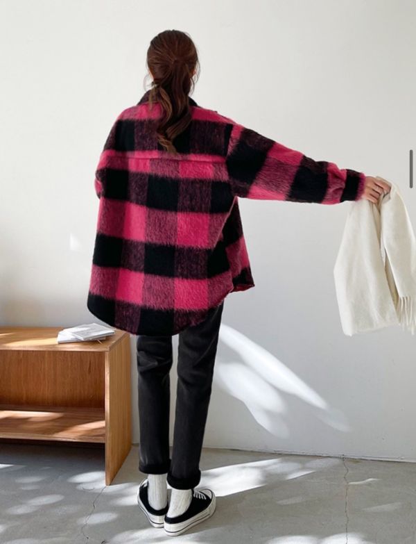 ZinD [ 磨毛面馬海毛大方塊復古暖外套 ] 2色 2512031 