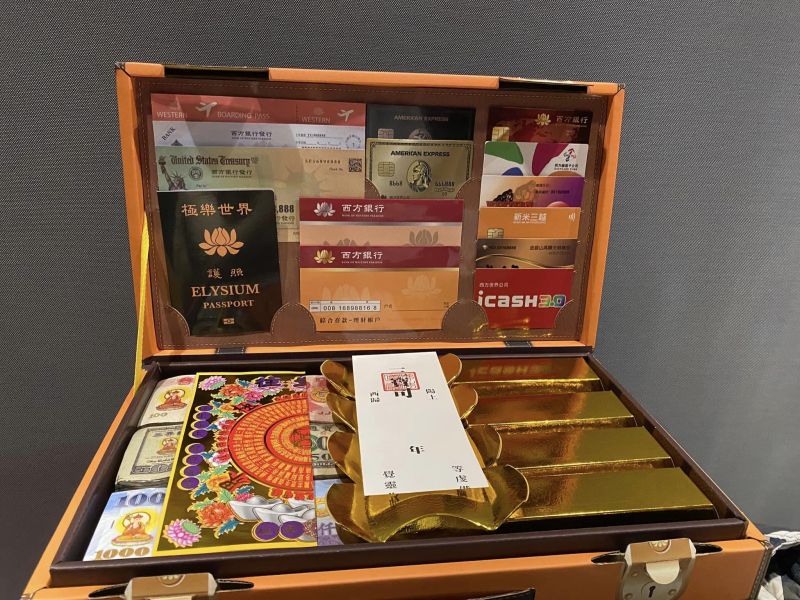 單盒紙紮＊G牌冥用皮箱／Ｈ牌冥用皮箱【盒子金紙＊旅行皮箱】清明祭祖．拜祖先．拜亡者．頭七滿七．百日對年．重陽節．拜公媽 冥用皮箱