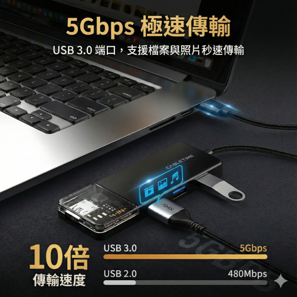 [CABLETIME] 4合1 USB HUB 