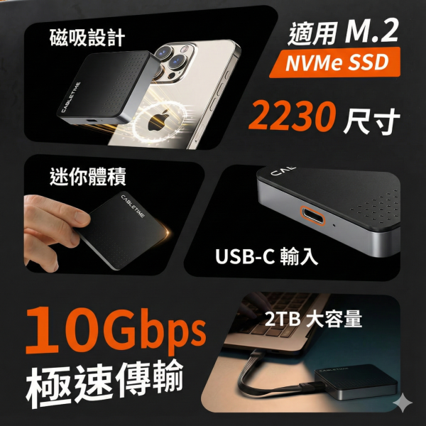 [CABLETIME] 磁吸外接M.2硬碟 
