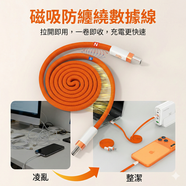 [CABLETIME] 100W TYPE-C 磁吸充電線 