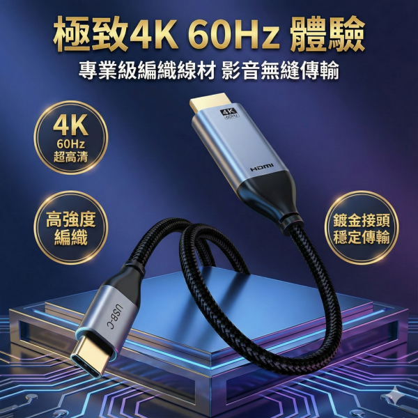 [CABLETIME] 4K60Hz TYPE-C TO HDMI 影音傳輸線 