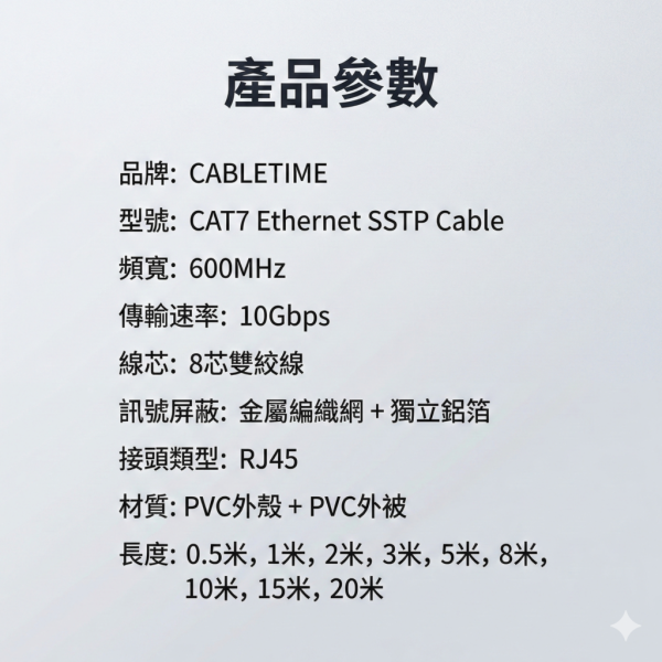 [CABLETIME] CAT7 乙太網路線 