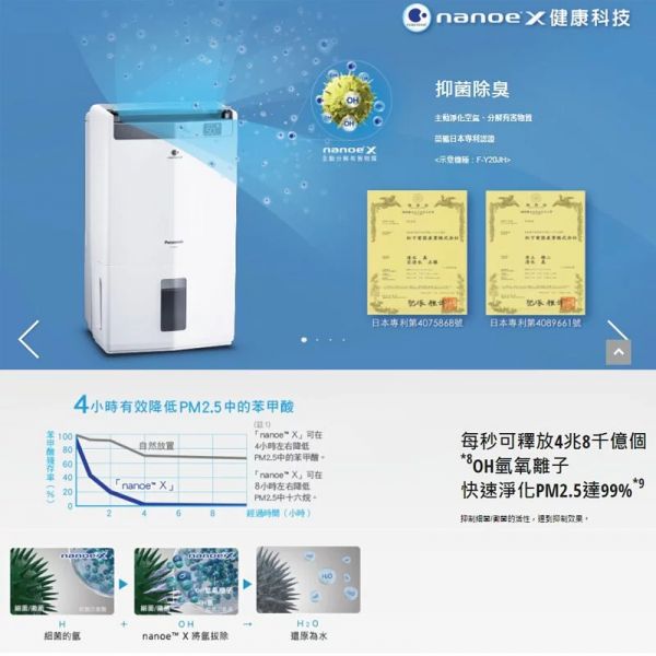 Panasonic國際牌【F-Y20JH】清淨除濕機 10公升 13坪 一級效能 智能APP  (下單前先尋問有無現貨) Panasonic,國際牌,F-Y20JH,清淨機,除濕機,10公升,13坪,一級效能,10L,FY20JH,ECONAVI,智慧節能科技