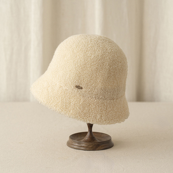日系暖暖泰迪熊短毛漁夫帽-米白 質感女帽,設計師女帽,法式女帽