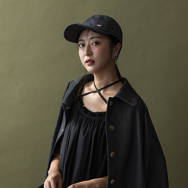 帥氣牛仔藍紋鴨舌帽 質感女帽,設計師女帽,法式女帽