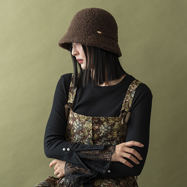 日系暖暖泰迪熊短毛漁夫帽-巧克 質感女帽,設計師女帽,法式女帽