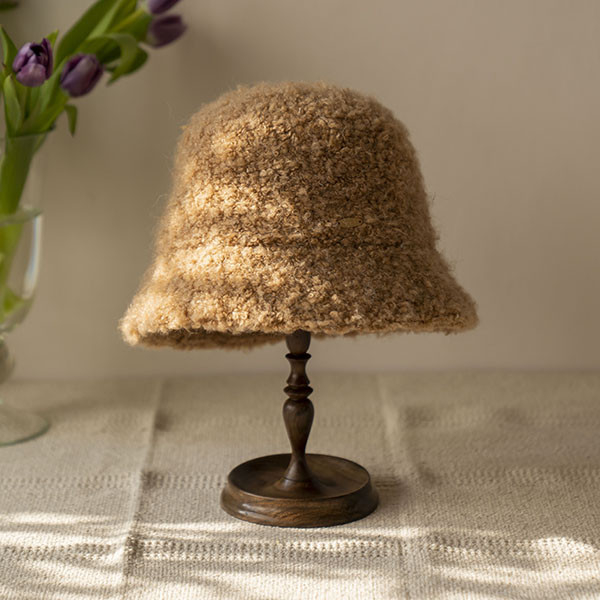 日系厚毛泰迪熊漁夫帽-駝色 質感女帽,設計師女帽,法式女帽,羊毛帽,貝蕾帽,畫家帽