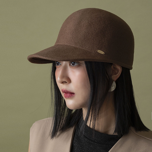 簡約挺版馬術鴨舌帽-巧克 質感女帽,設計師女帽,法式女帽