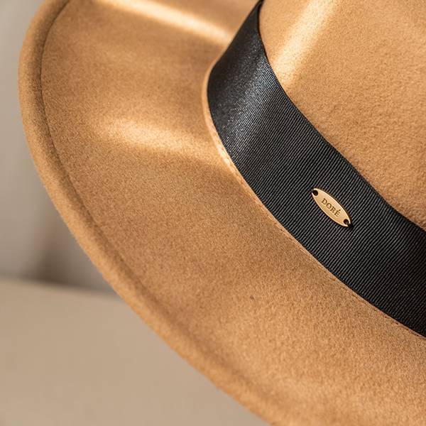 手工緞帶毛呢平頂禮帽-駝1色 質感女帽,設計師女帽,法式女帽,羊毛帽,平頂帽