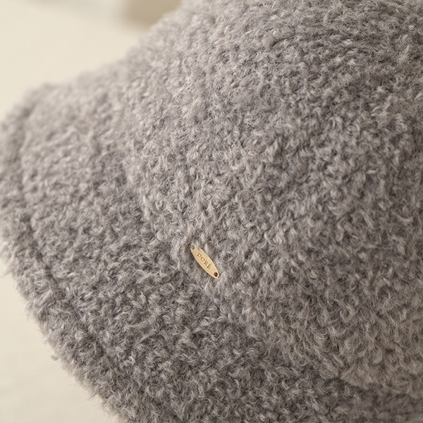 日系圓頂小帽簷泰迪熊漁夫帽-雲灰 質感女帽,設計師女帽,法式女帽