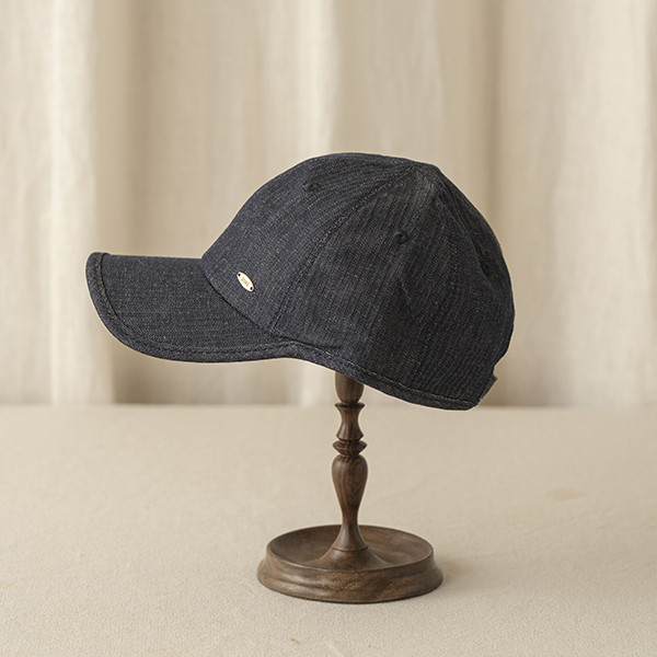 帥氣牛仔藍紋鴨舌帽 質感女帽,設計師女帽,法式女帽