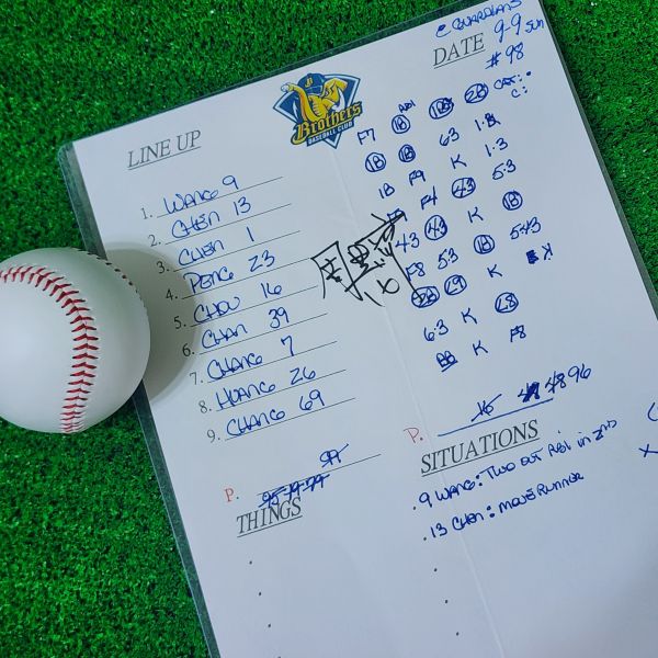 周思齊親簽毆打單(105)-聯盟編號第209場 周思齊,中華職棒,親簽版,毆打單,棒球,球員