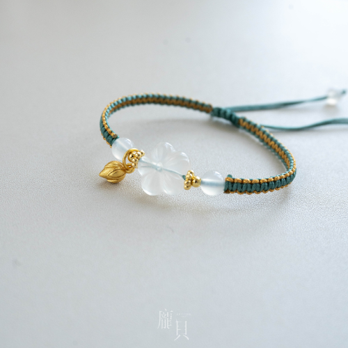 白瑪瑙手工繩編手鍊 