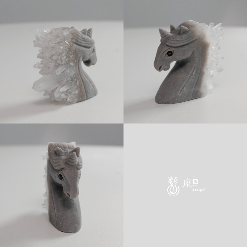 精雕白水晶獨角獸 