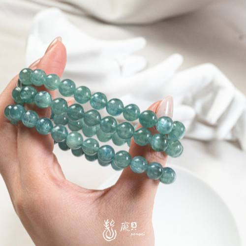 藍綠晶石｜水晶手串 