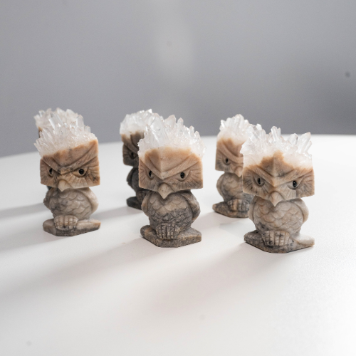 精雕白水晶貓頭鷹 