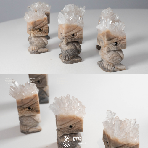 精雕白水晶貓頭鷹 