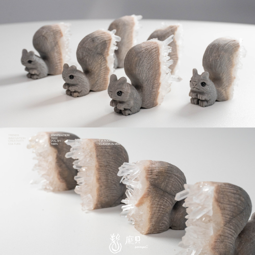 精雕白水晶松鼠 