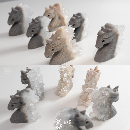 精雕白水晶獨角獸 