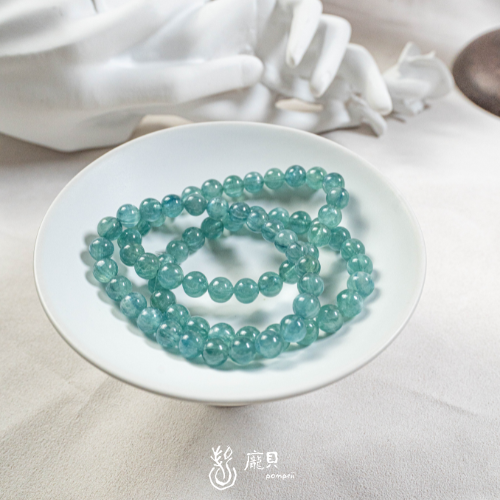 藍綠晶石｜水晶手串 
