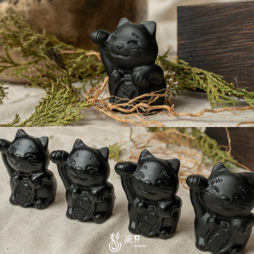 黑曜石招財貓 