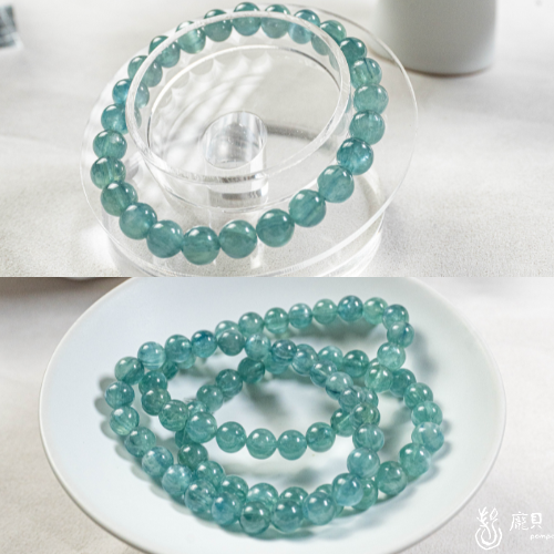 藍綠晶石｜水晶手串 