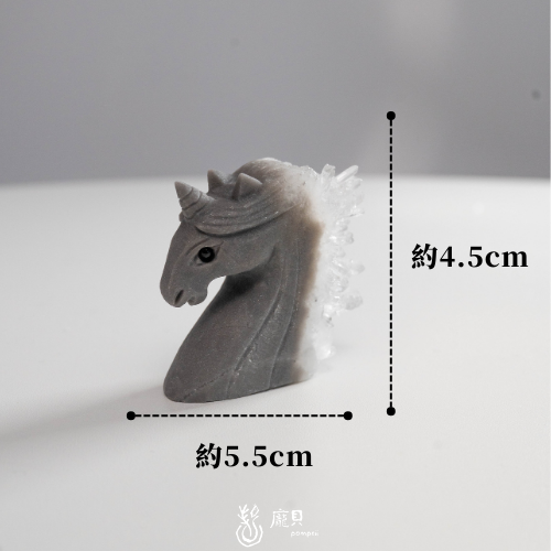 精雕白水晶獨角獸 