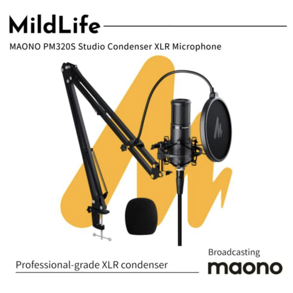 maono 閃克【PM320S 48V 電容麥克風】