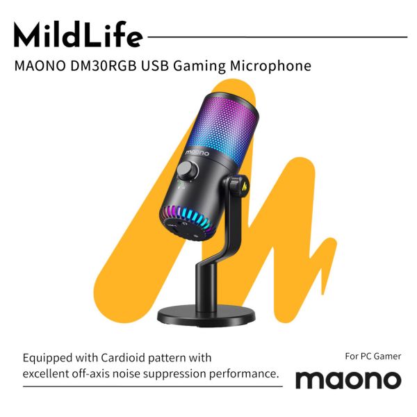 Maono_閃克_DM30全能型USB麥克風 Maono DM30 RGB,RGB 麥克風,遊戲直播麥克風,電容麥克風,心型收音,錄音麥克風,RGB 燈效麥克風,Maono Link 軟件,直播麥克風,專業錄音麥克風,錄音,直播,麥克風,DM30,Maono,DM30 RGB