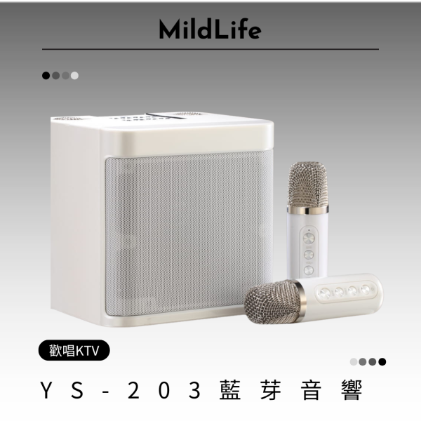 MildLife | YS-203 方塊酥音響 | KTV ‧  無線麥克風音響 ‧ 藍芽音響 MildLife YS-203, 藍芽KTV音響, 雙人無線麥克風, 重低音音響, 高音質, 家庭KTV, 直播音響, 戶外K歌, 藍芽音響, KTV音響,音響,YS-203,方塊酥音響