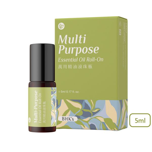 BHK's Multi-Purpose Essential Oil Roll-On (5ml/bottle) 萬用精油推薦,天然植萃精油,通過ECOCERT認證,舒緩頭暈,提神醒腦,放鬆思緒,滾珠設計,小巧瓶身,好推好吸收,滾珠按摩緩解緊繃