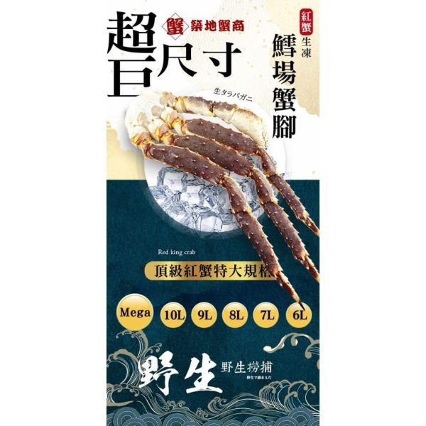 生凍鱈場蟹腳1200g(肩)淨重1000g 