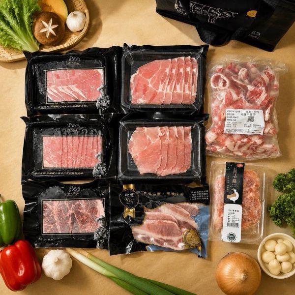 中秋烤肉組共八包附贈1855保冷袋 