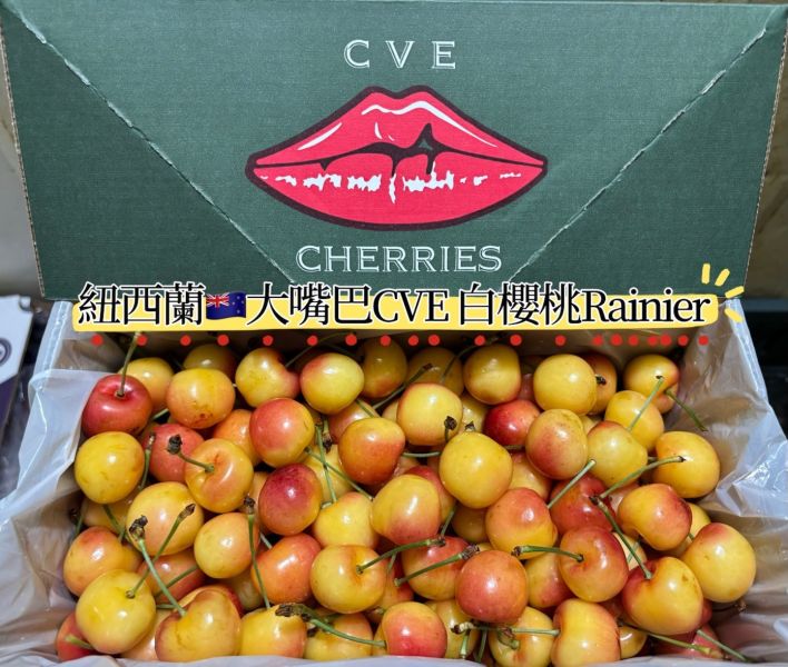 紐西蘭頂級品牌CVE大嘴巴白櫻桃 產量極少 口感硬甜度高 30mm規格大果 