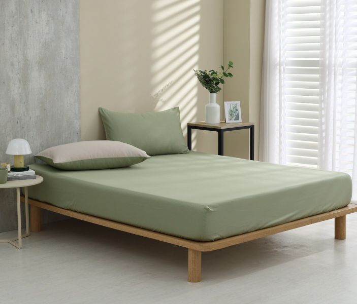 時光綠-床包兩用被 60支純棉-300織精梳棉(適用於33公分以下床墊) 純棉,寢具,床包,枕套,被套
