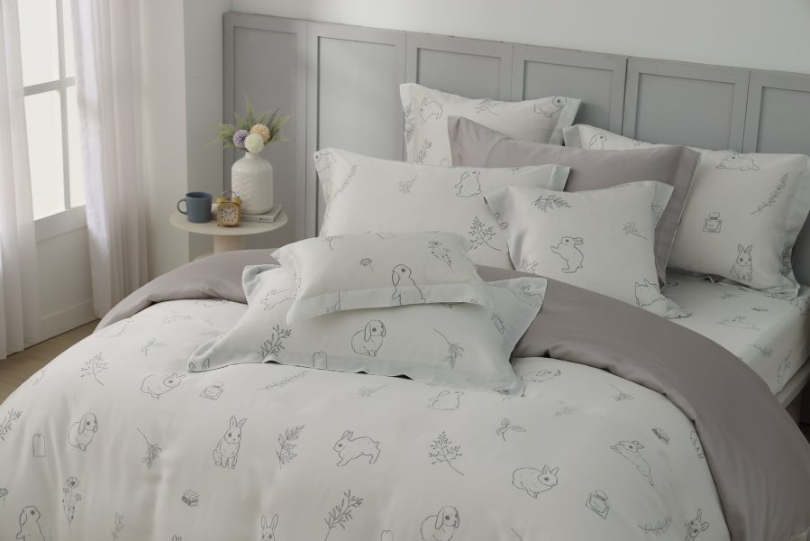 (聯名款)森兔日和-床包兩用被 60支天絲-300織萊賽爾(適用於33公分以下床墊) 萊賽爾,天絲,寢具,床包,枕套,被套